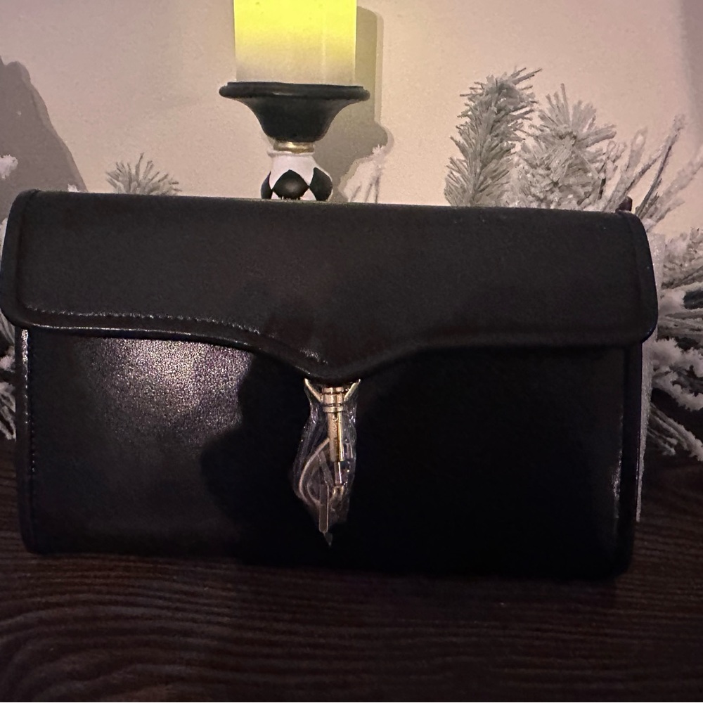 Rebecca Minkoff  Black Clutch with Gold Accent